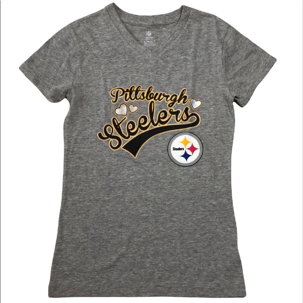 NFL Youth V-Neck Pittsburgh Steelers Tee Size 16